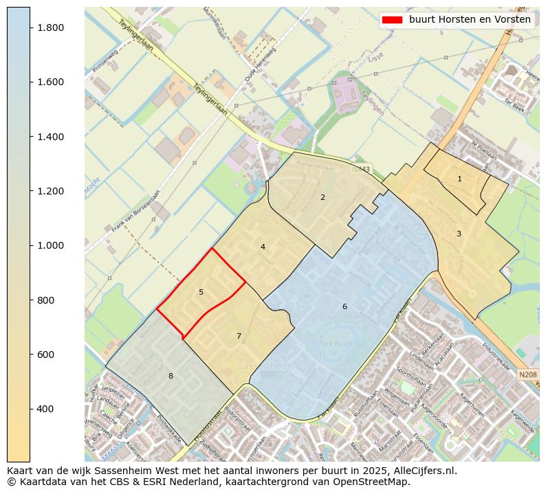 Afbeelding van de buurt Horsten en Vorsten op de kaart.