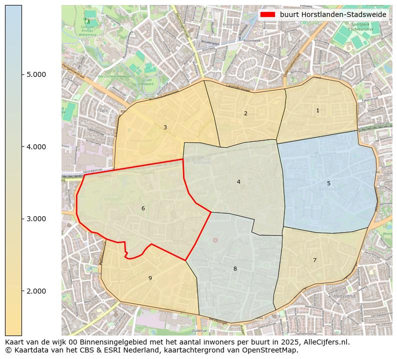 Afbeelding van de buurt Horstlanden-Stadsweide op de kaart.