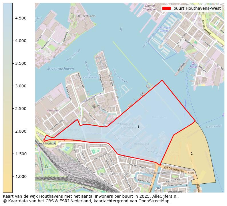 Afbeelding van de buurt Houthavens-West op de kaart.