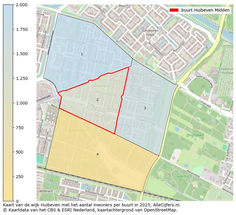 Afbeelding van de buurt Huibeven Midden op de kaart.