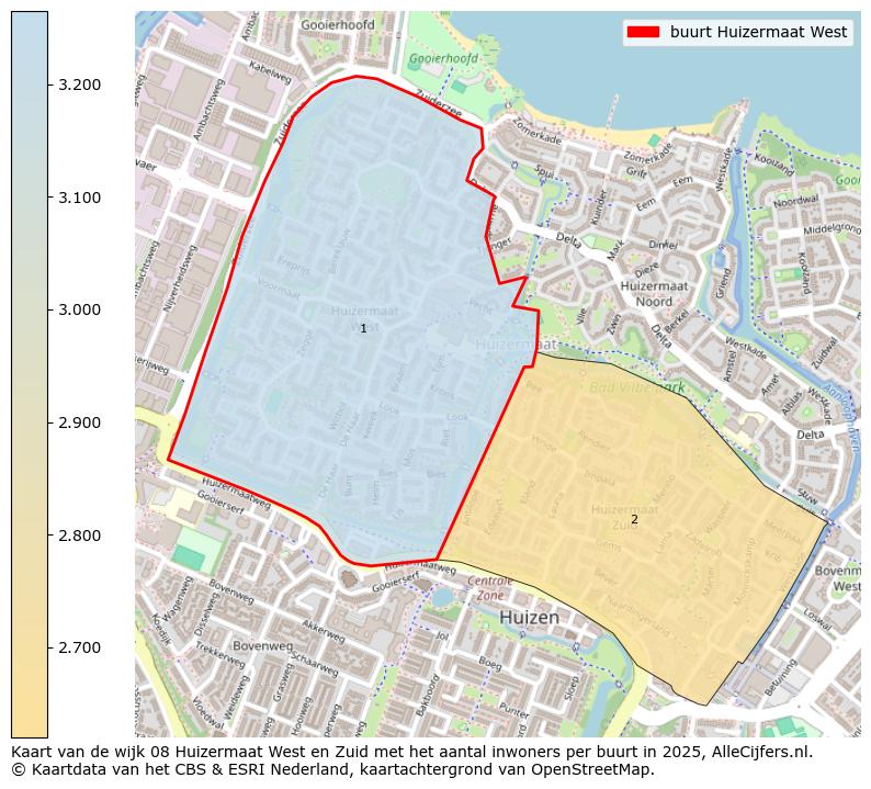 Afbeelding van de buurt Huizermaat West op de kaart.