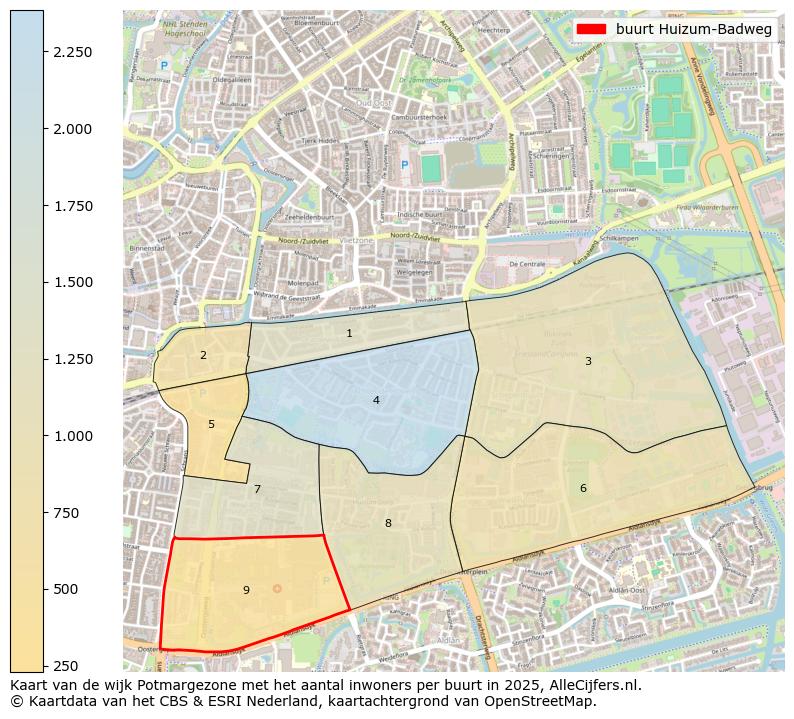 Afbeelding van de buurt Huizum-Badweg op de kaart.
