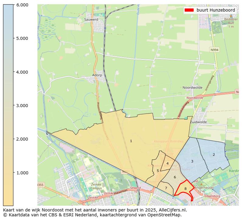 Afbeelding van de buurt Hunzeboord op de kaart.