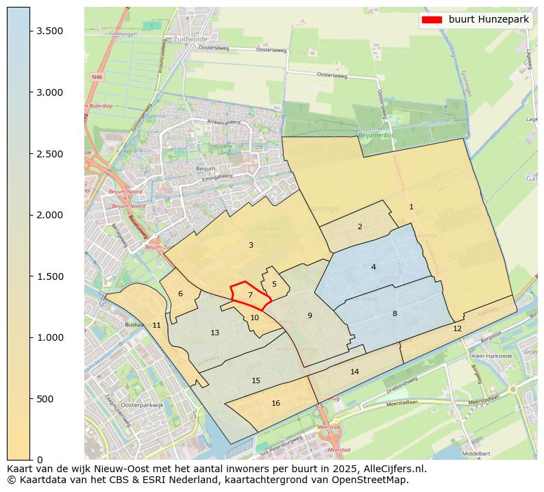 Afbeelding van de buurt Hunzepark op de kaart.