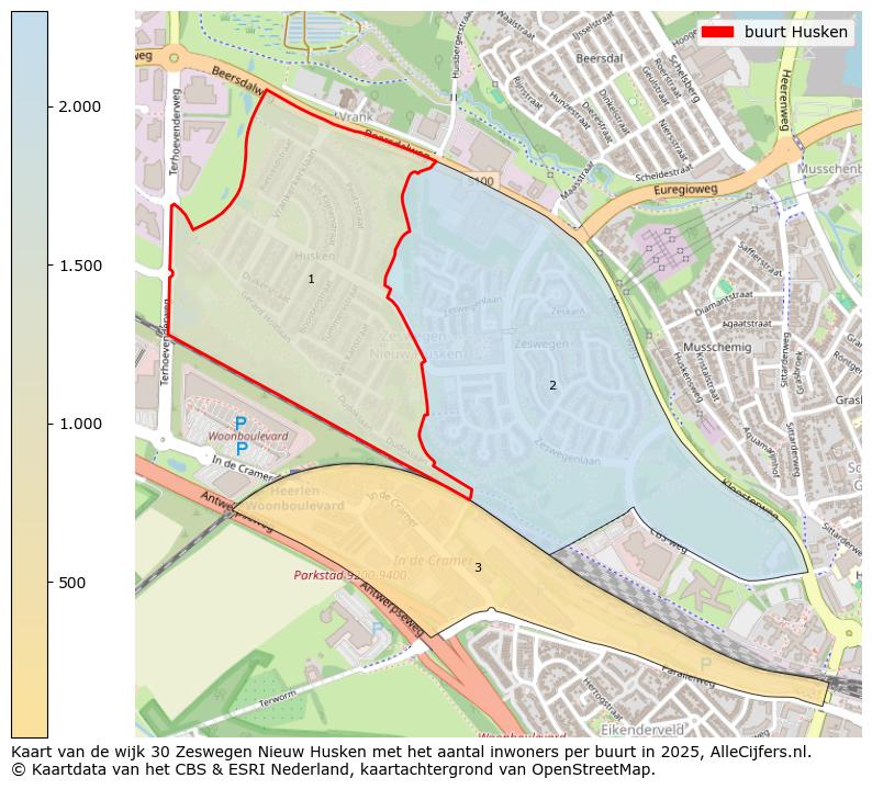 Afbeelding van de buurt Husken op de kaart.