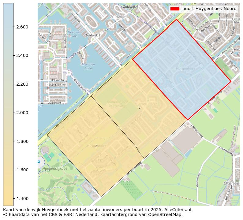Afbeelding van de buurt Huygenhoek Noord op de kaart.