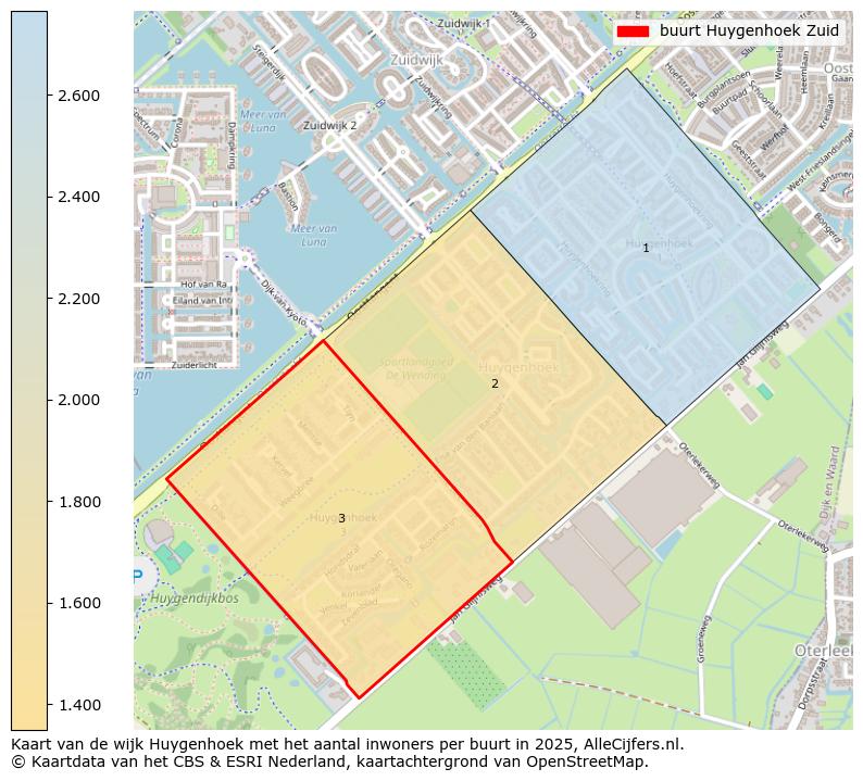 Afbeelding van de buurt Huygenhoek Zuid op de kaart.