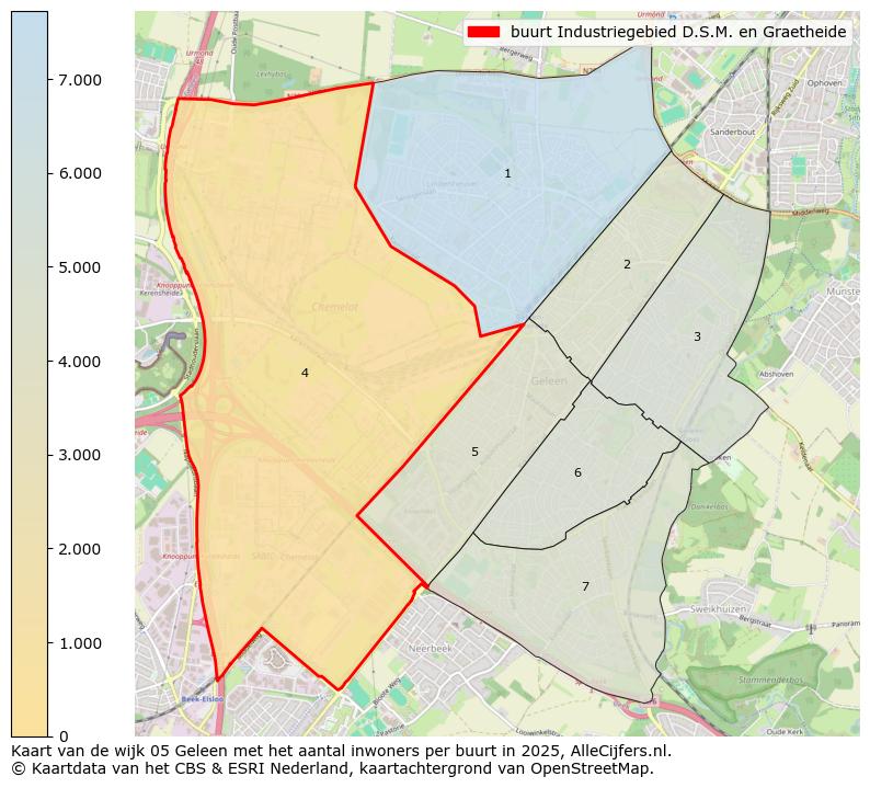 Afbeelding van de buurt Industriegebied D.S.M. en Graetheide op de kaart.