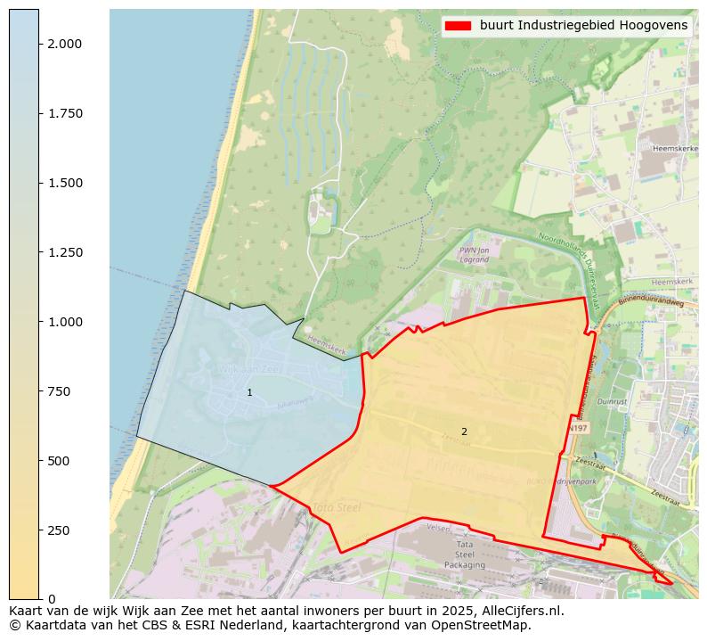 Afbeelding van de buurt Industriegebied Hoogovens op de kaart.
