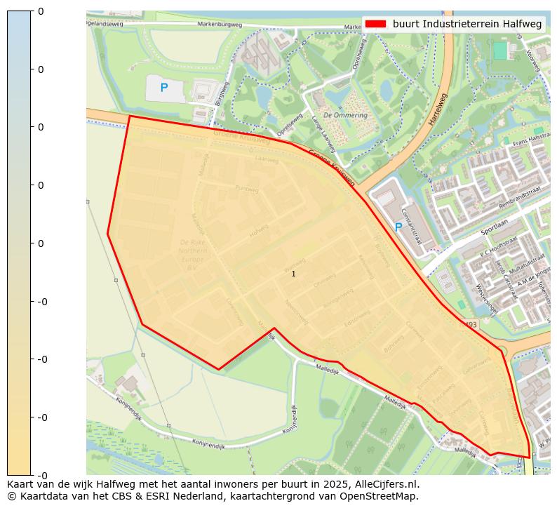 Afbeelding van de buurt Industrieterrein Halfweg op de kaart.