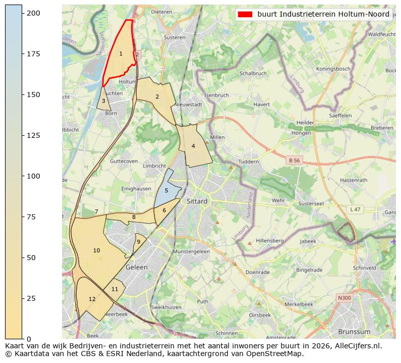 Afbeelding van de buurt Industrieterrein Holtum-Noord op de kaart.