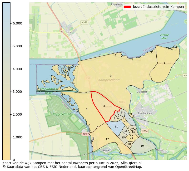 Afbeelding van de buurt Industrieterrein Kampen op de kaart.