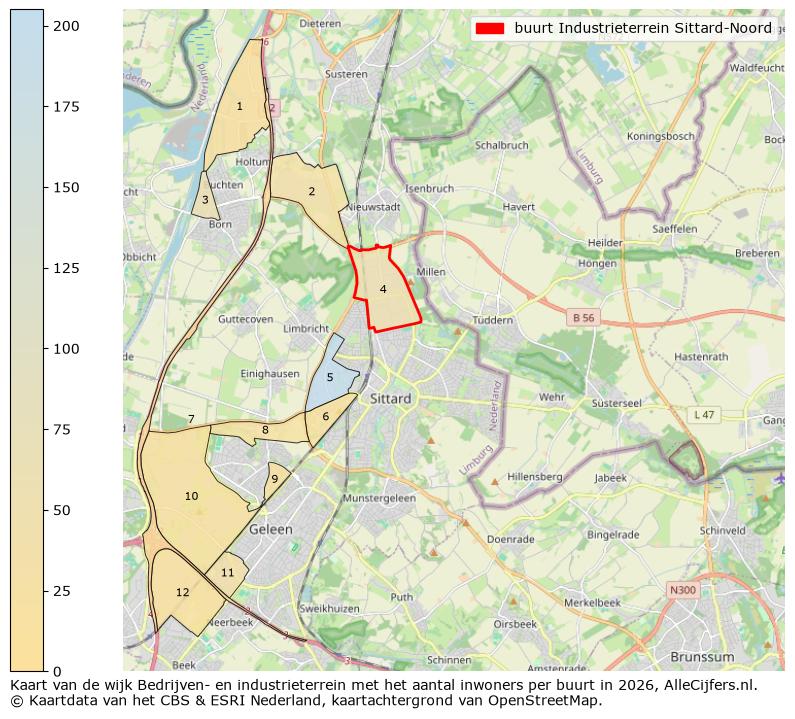 Afbeelding van de buurt Industrieterrein Sittard-Noord op de kaart.