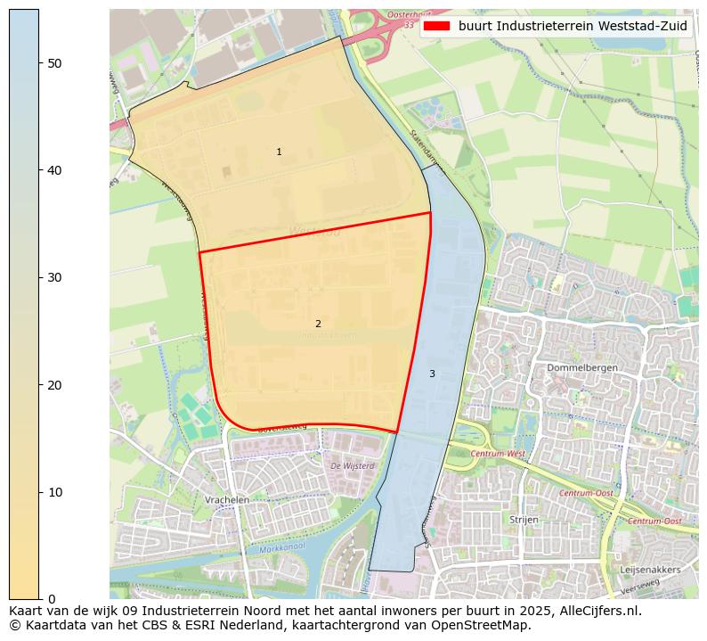 Afbeelding van de buurt Industrieterrein Weststad-Zuid op de kaart.