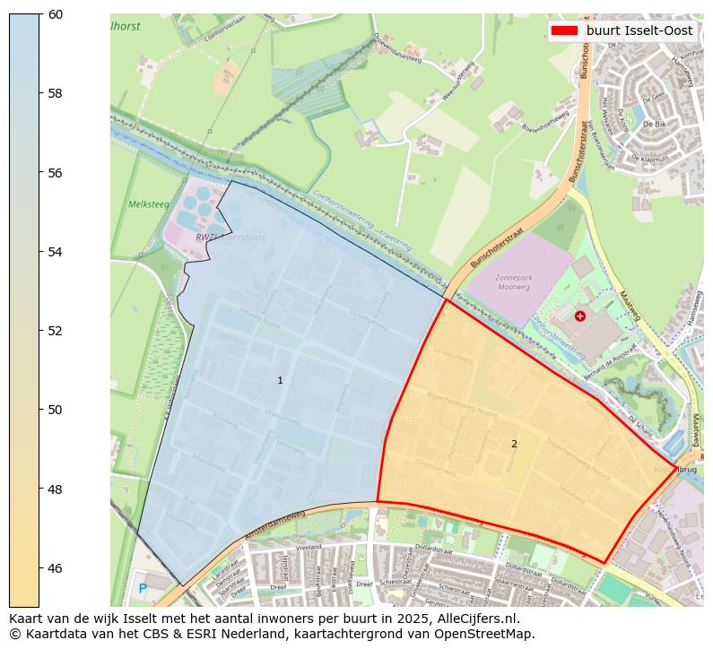 Afbeelding van de buurt Isselt-Oost op de kaart.