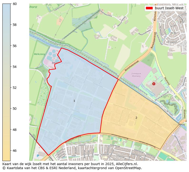 Afbeelding van de buurt Isselt-West op de kaart.