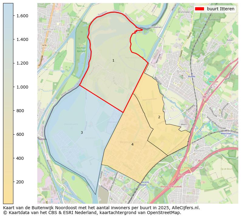 Afbeelding van de buurt Itteren op de kaart.