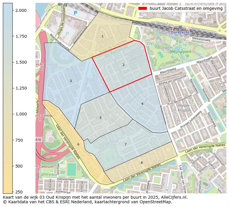 Afbeelding van de buurt Jacob Catsstraat en omgeving op de kaart.