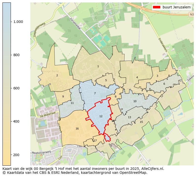 Afbeelding van de buurt Jeruzalem op de kaart.