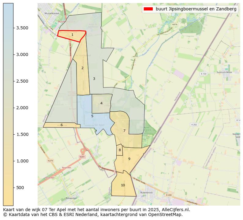 Afbeelding van de buurt Jipsingboermussel en Zandberg op de kaart.