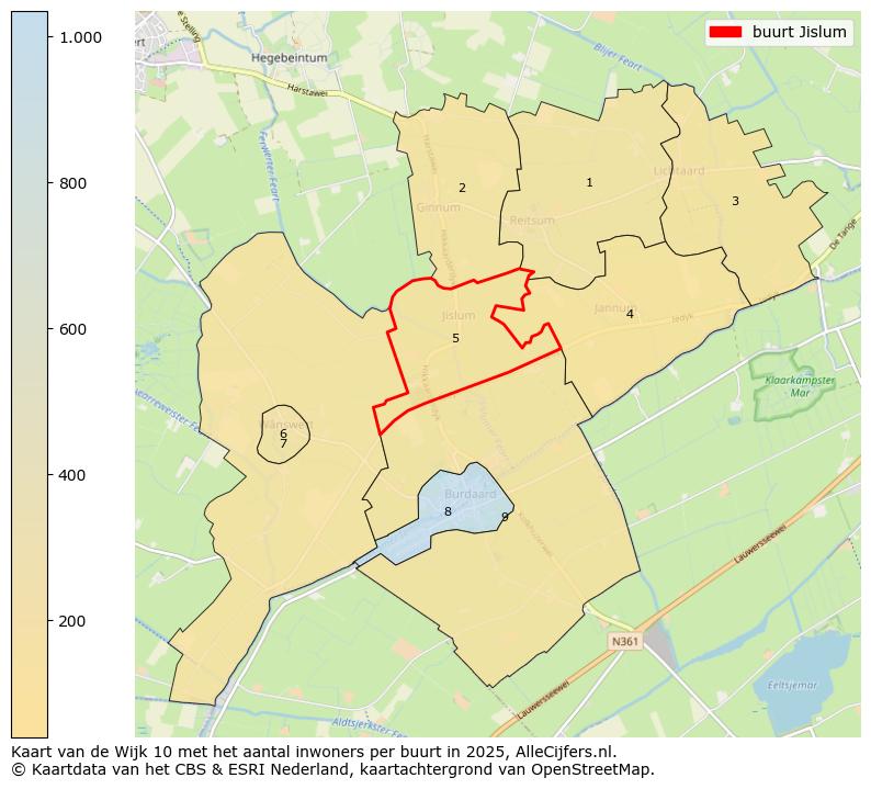 Afbeelding van de buurt Jislum op de kaart.