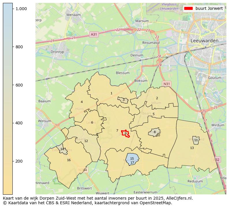 Afbeelding van de buurt Jorwert op de kaart.