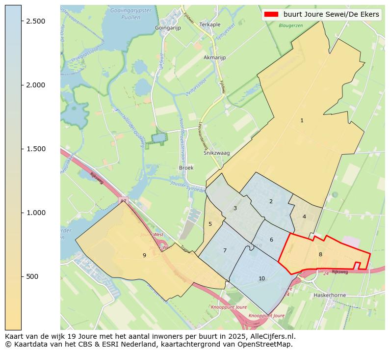 Afbeelding van de buurt Joure Sewei/De Ekers op de kaart.