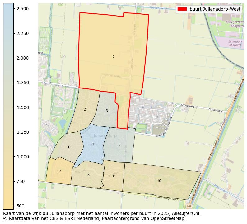 Afbeelding van de buurt Julianadorp-West op de kaart.