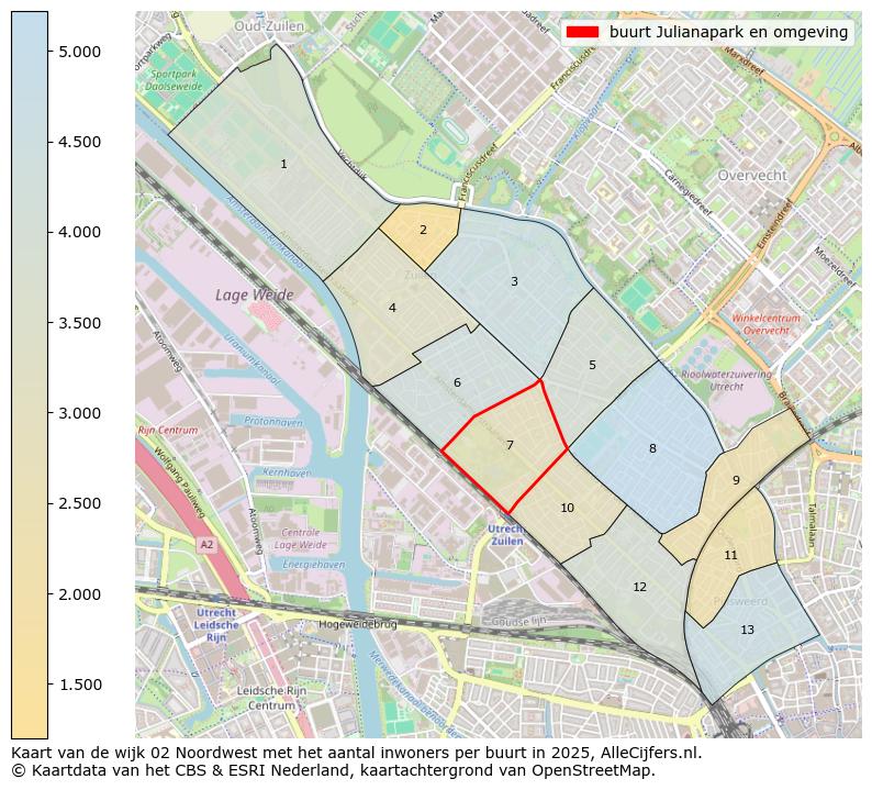 Afbeelding van de buurt Julianapark en omgeving op de kaart.