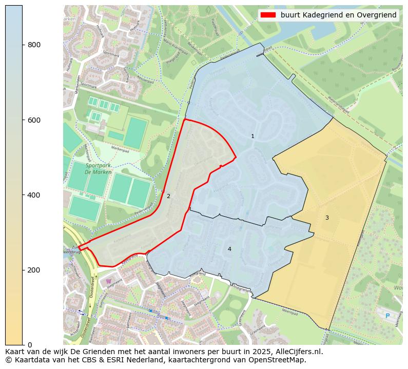 Afbeelding van de buurt Kadegriend en Overgriend op de kaart.