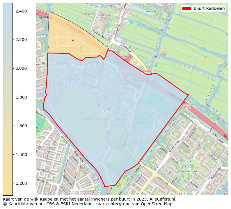 Afbeelding van de buurt Kadoelen op de kaart.