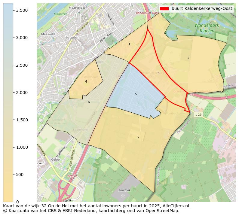 Afbeelding van de buurt Kaldenkerkerweg-Oost op de kaart.