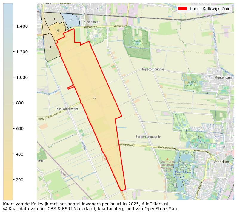 Afbeelding van de buurt Kalkwijk-Zuid op de kaart.