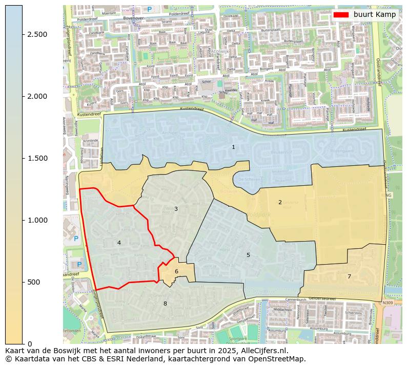 Afbeelding van de buurt Kamp op de kaart.