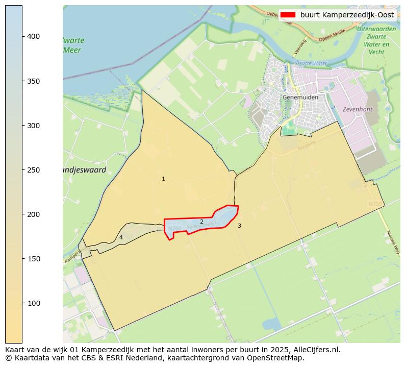 Afbeelding van de buurt Kamperzeedijk-Oost op de kaart.