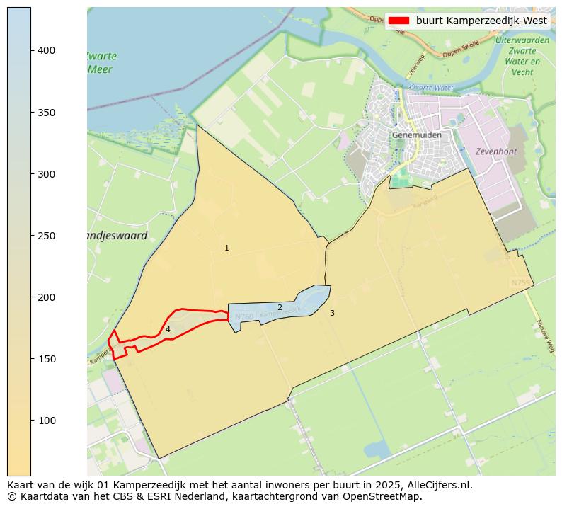 Afbeelding van de buurt Kamperzeedijk-West op de kaart.