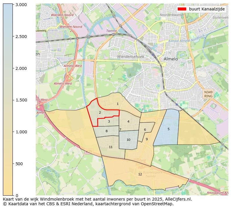 Afbeelding van de buurt Kanaalzijde op de kaart.