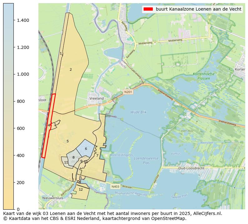 Afbeelding van de buurt Kanaalzone Loenen aan de Vecht op de kaart.