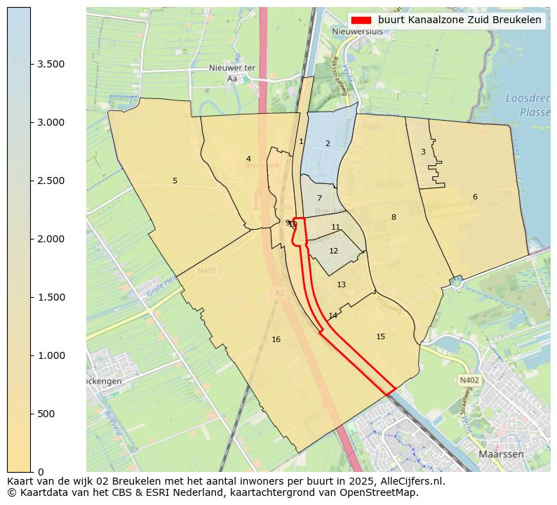 Afbeelding van de buurt Kanaalzone Zuid Breukelen op de kaart.