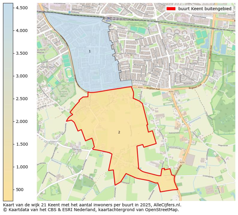Afbeelding van de buurt Keent buitengebied op de kaart.