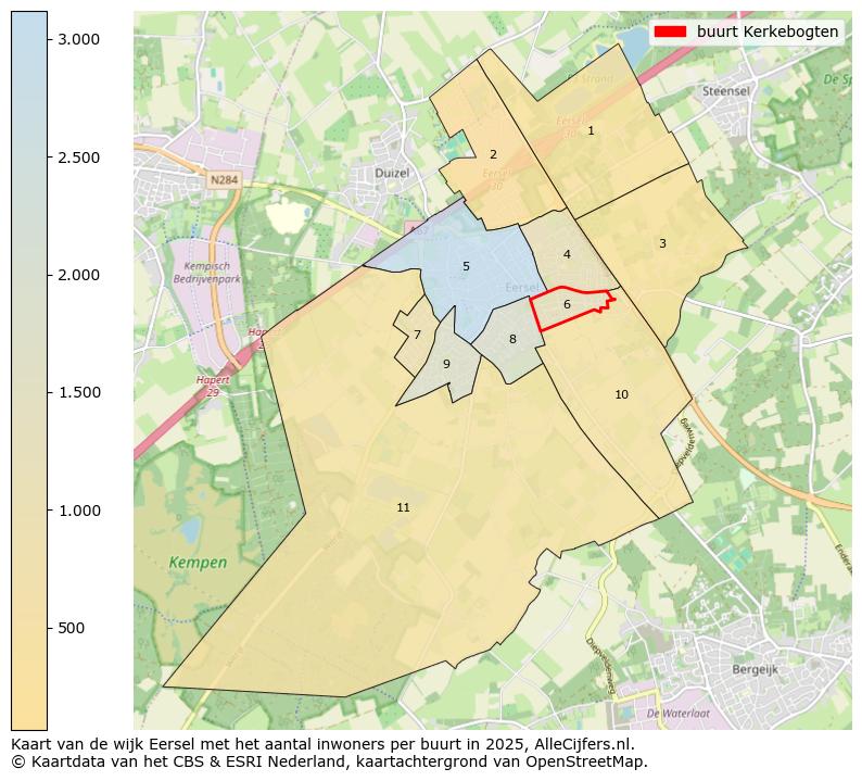 Afbeelding van de buurt Kerkebogten op de kaart.