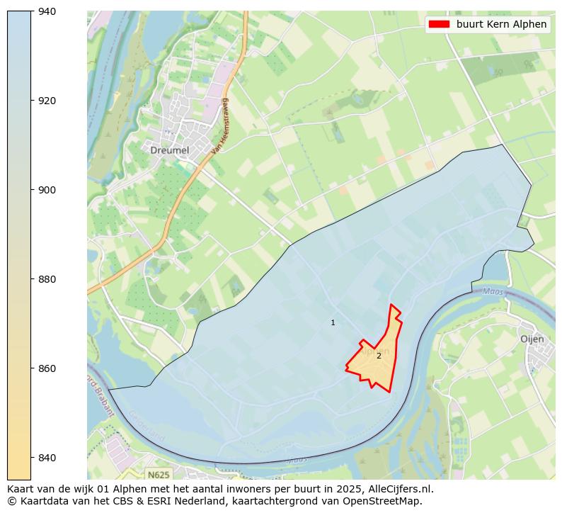 Afbeelding van de buurt Kern Alphen op de kaart.