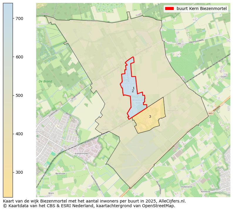 Afbeelding van de buurt Kern Biezenmortel op de kaart.