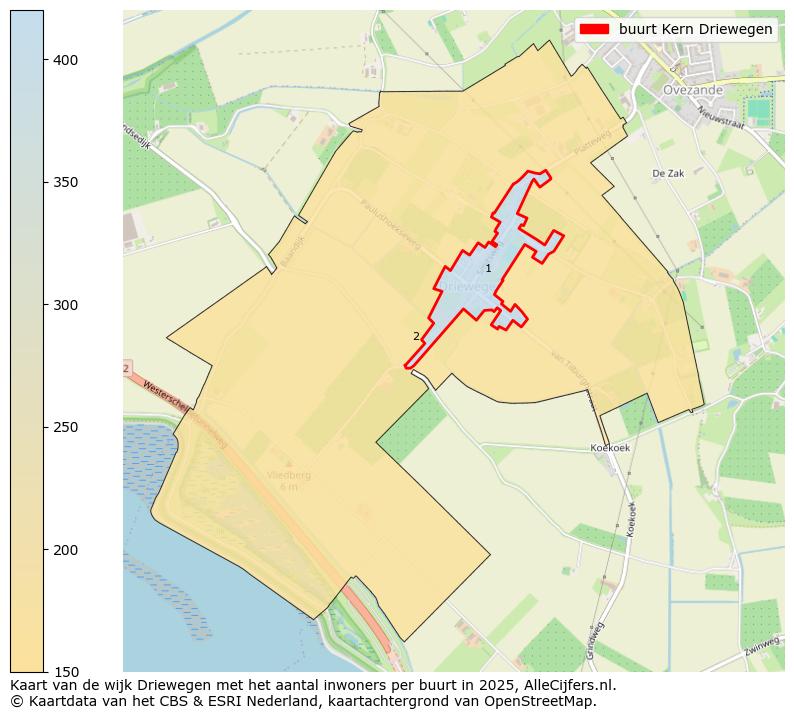 Afbeelding van de buurt Kern Driewegen op de kaart.