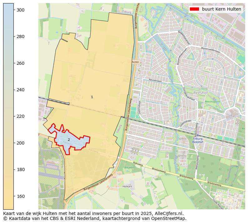 Afbeelding van de buurt Kern Hulten op de kaart.