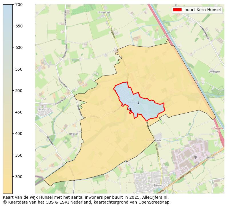 Afbeelding van de buurt Kern Hunsel op de kaart.