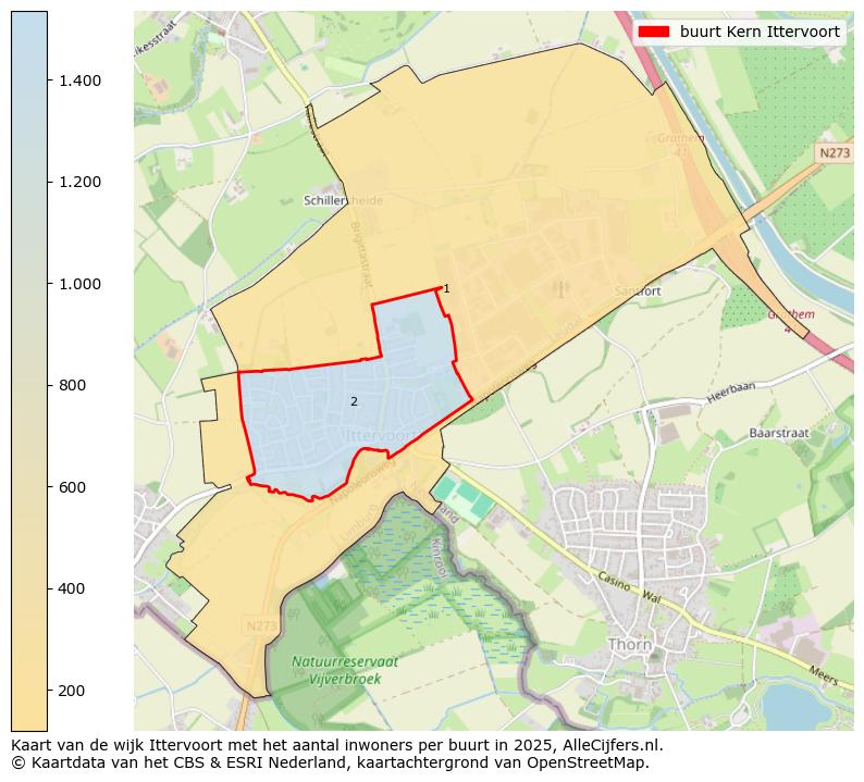 Afbeelding van de buurt Kern Ittervoort op de kaart.