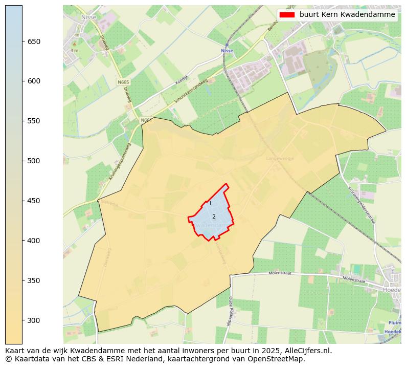 Afbeelding van de buurt Kern Kwadendamme op de kaart.