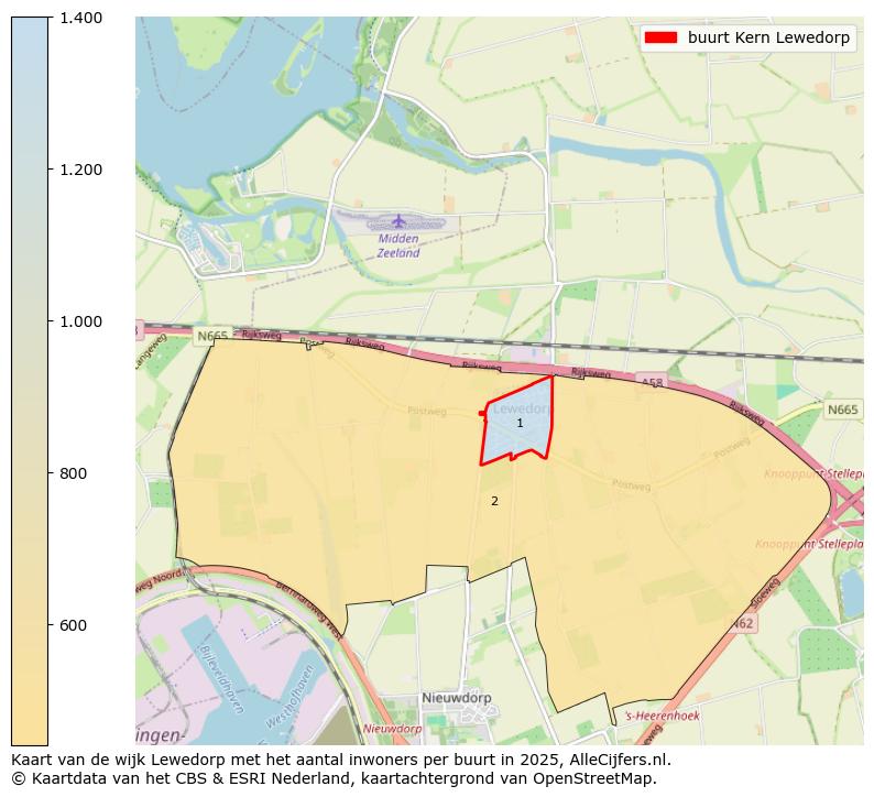 Afbeelding van de buurt Kern Lewedorp op de kaart.