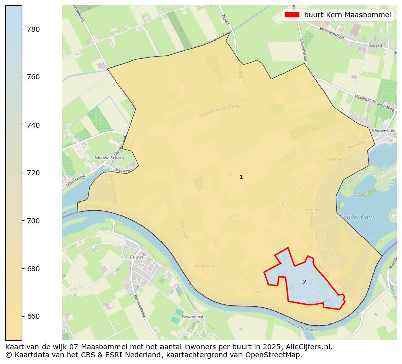 Afbeelding van de buurt Kern Maasbommel op de kaart.